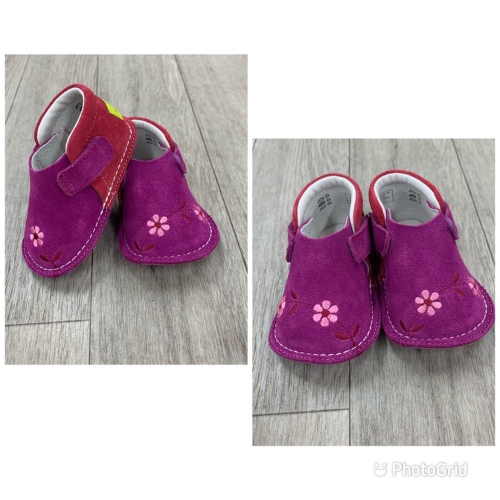 Pipit Flower Fuchsia Strawberry Suede Walkers